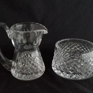 Waterford Crystal Creamer and Open Sugar Bowl Alana Collection